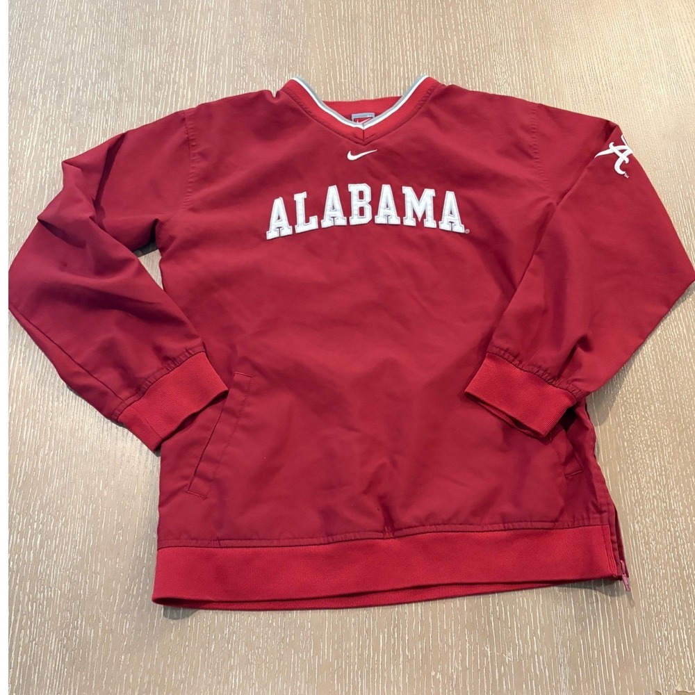 Nike Alabama Crimson Tide Women's Medium Red Pullover Windbreaker Jacket EUC